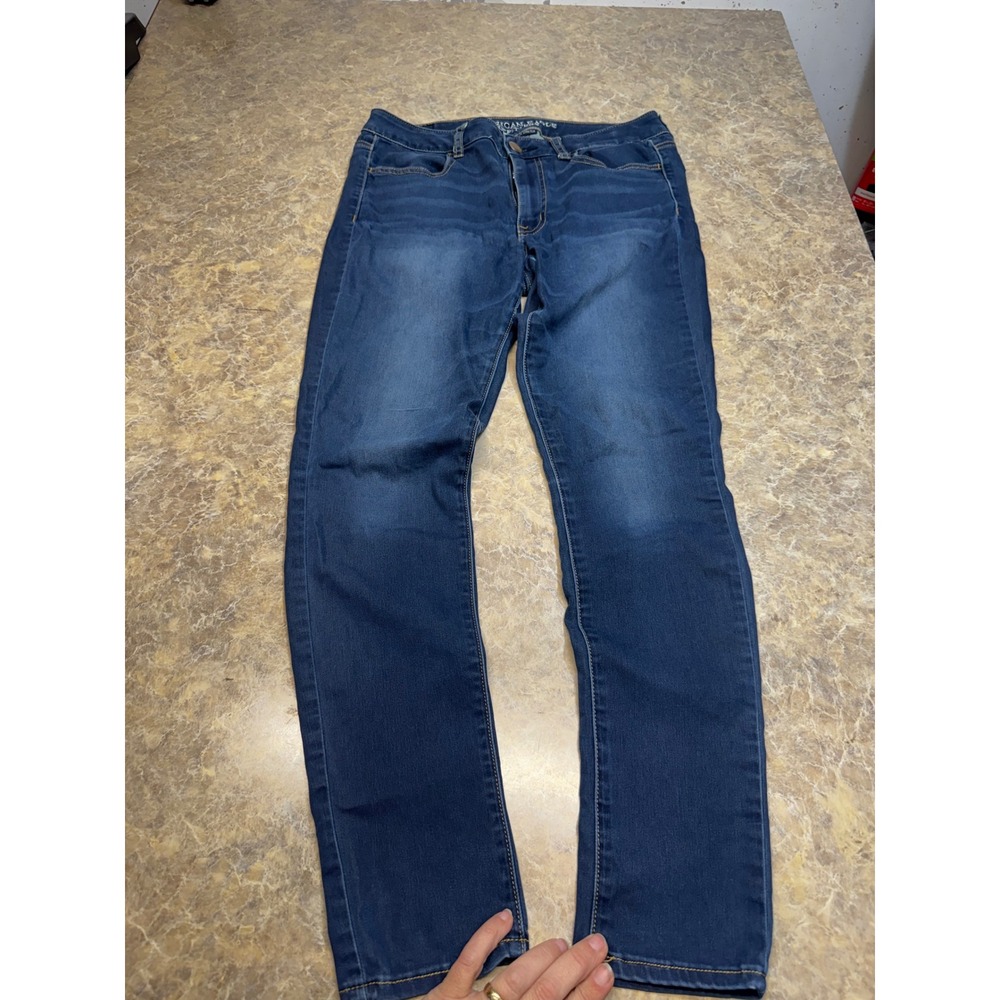 American Eagle Super Super Stretch Jeggings Medium Wash Denim Jeans Size 10 Reg